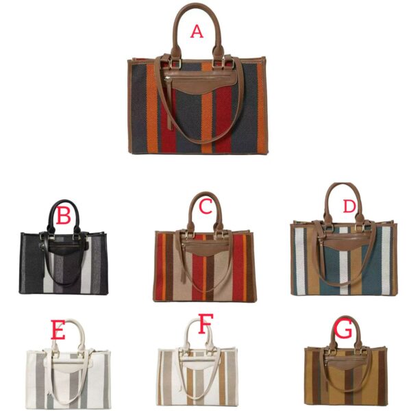 Stripped canvas tote bag