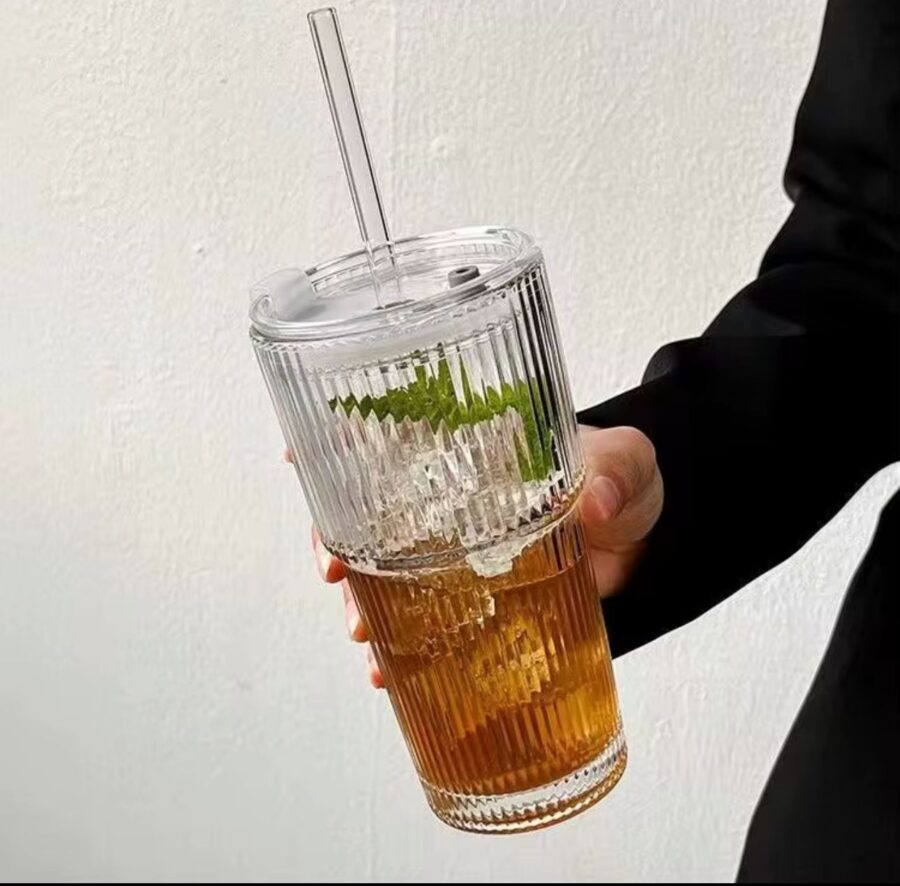GlassTumbler with Straw
