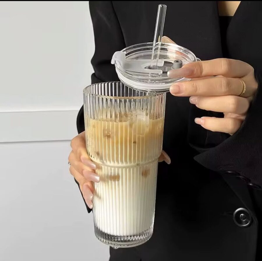 GlassTumbler with Straw