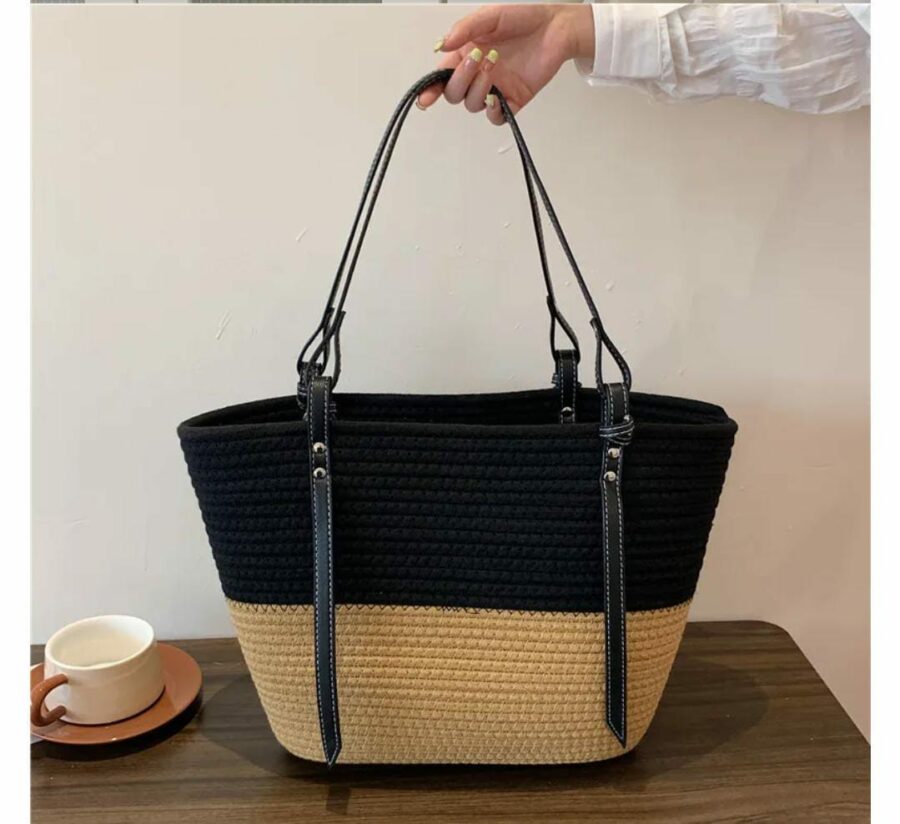 Retro Straw Tote Bag