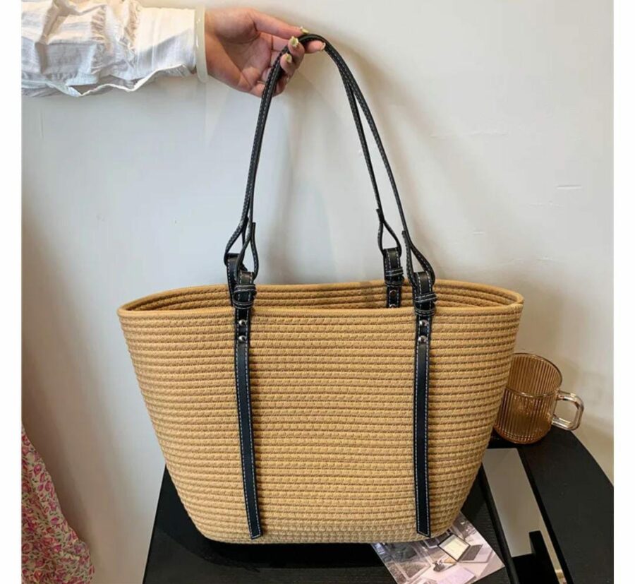 Retro Straw Tote Bag