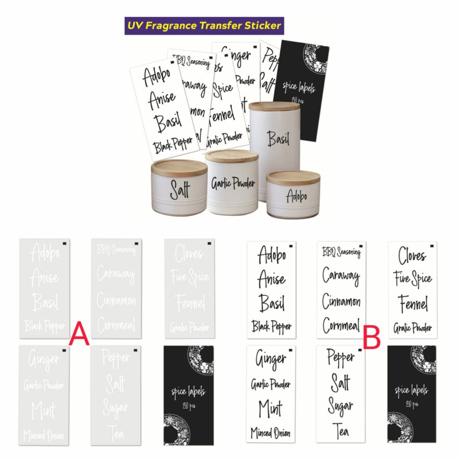 Labelled spice stickers