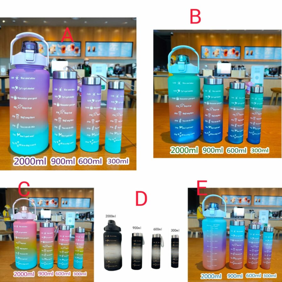 Colourful 4pc Water Bottle