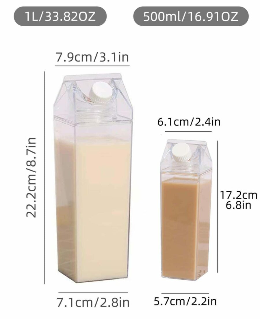 Square milk carton water botle