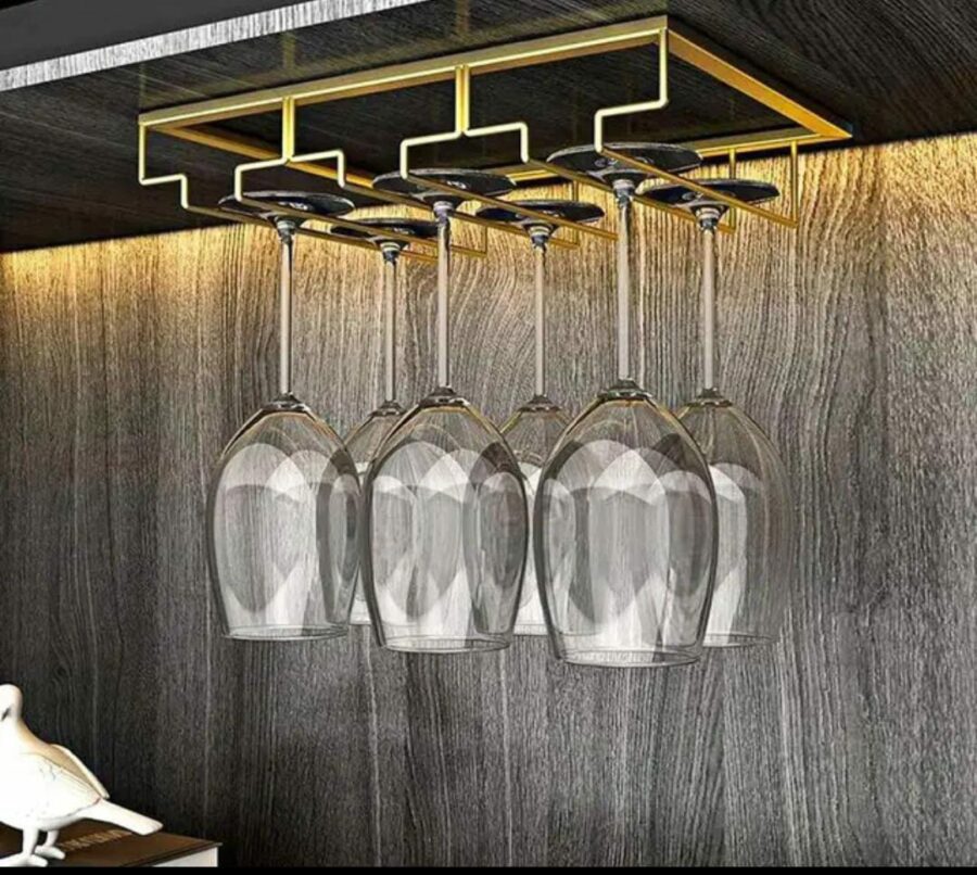 Hanging wine glass holder