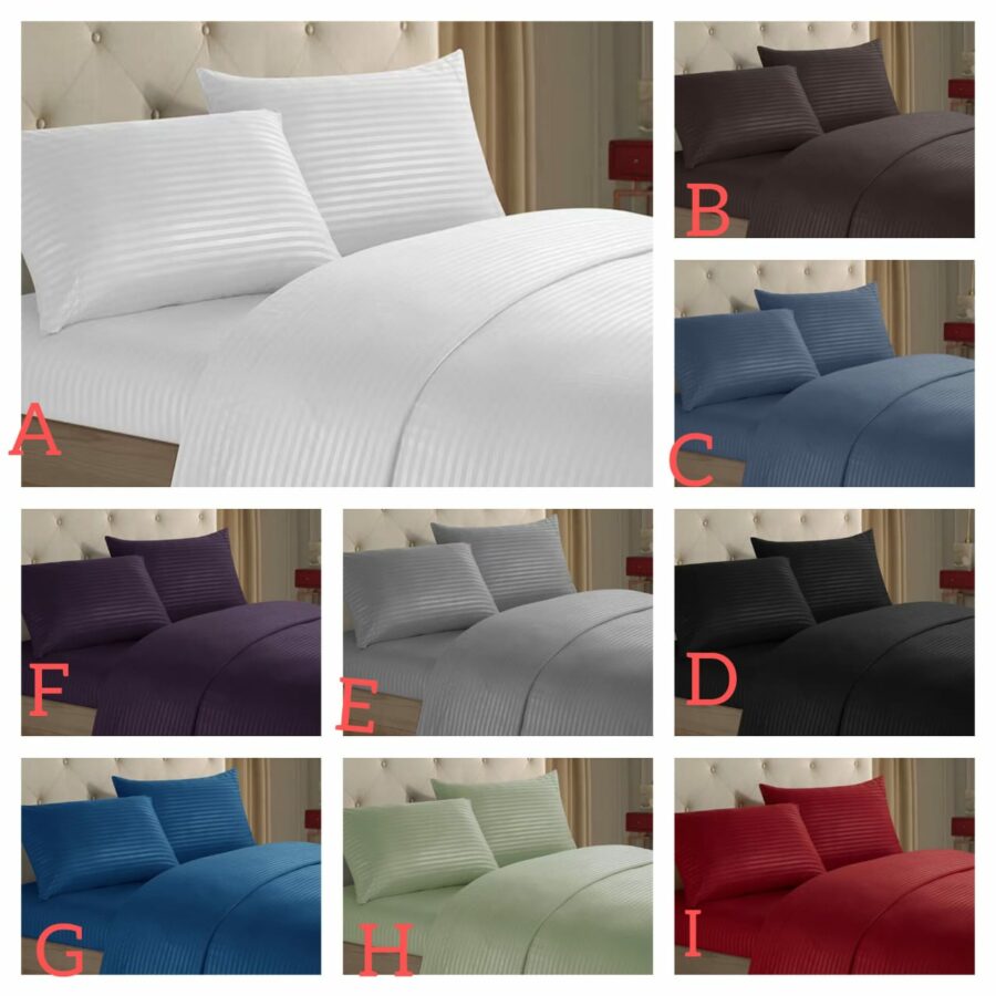 Stripped satin bedsheet set