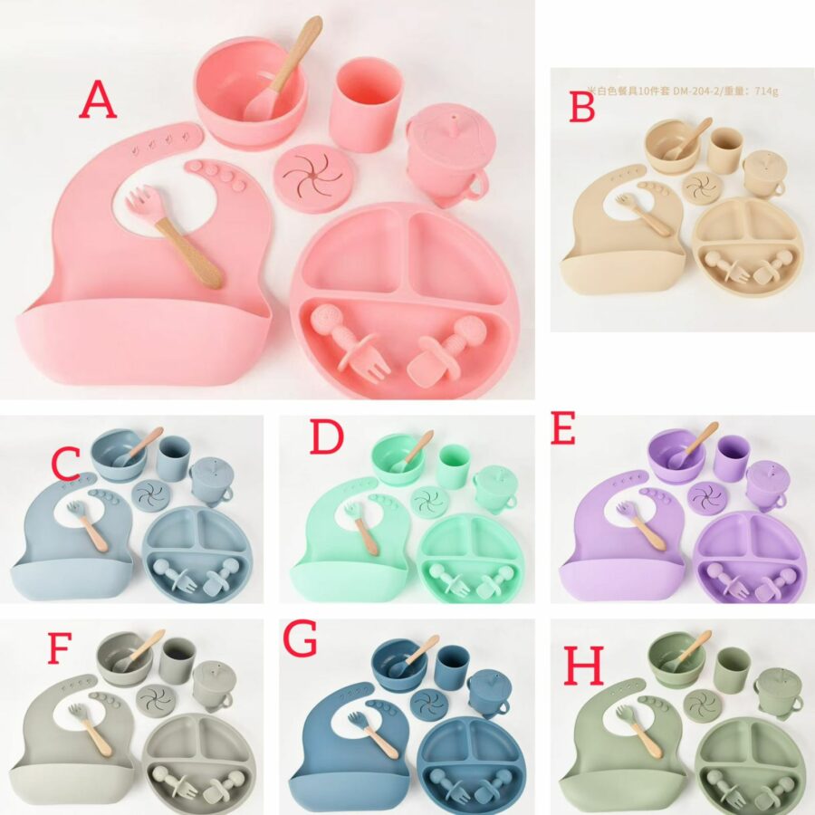 10pc silicone feeding set