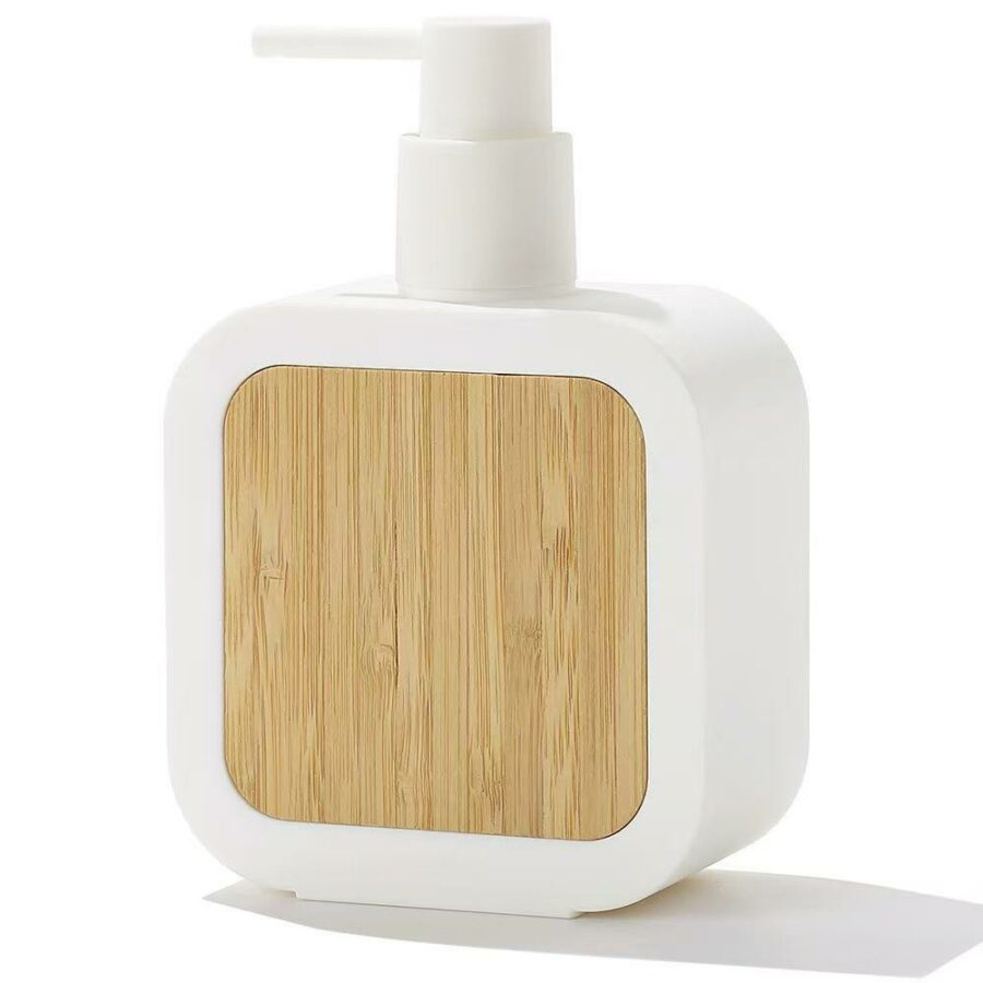 Soap dispenser with a bamboo top