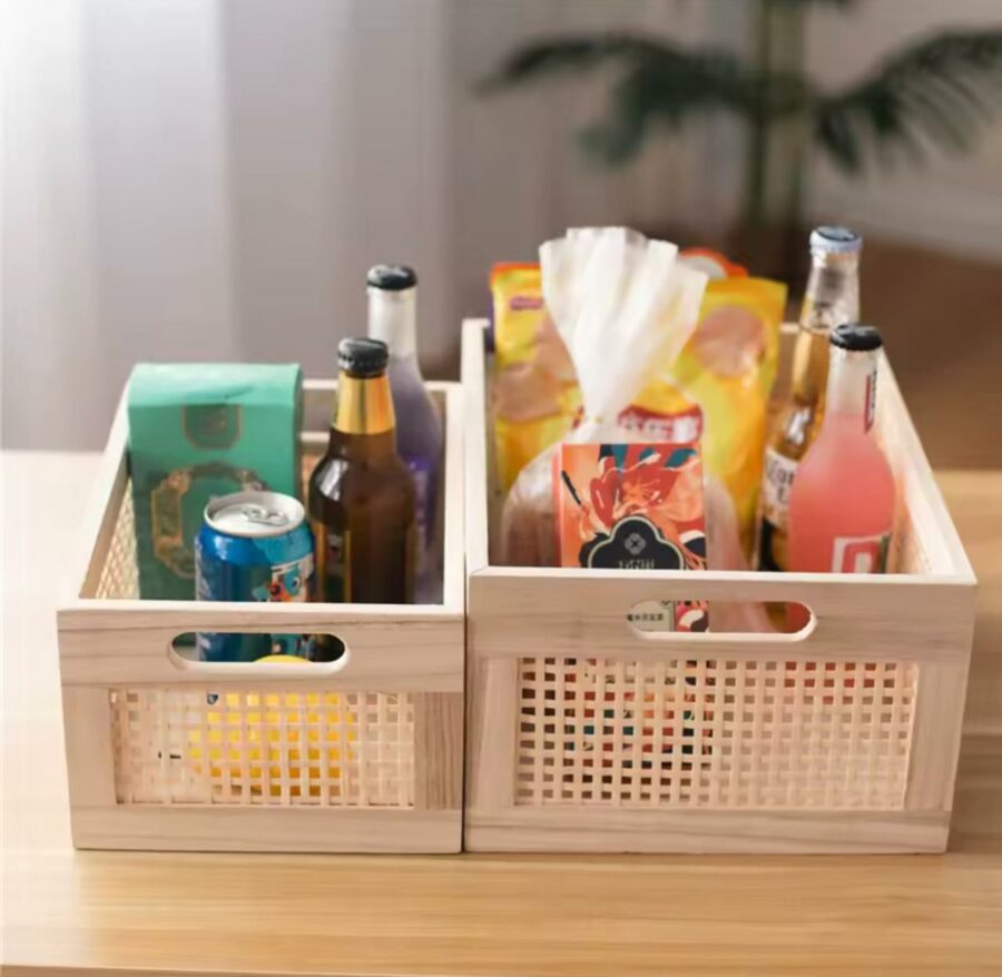 2pc Bamboo storage basket