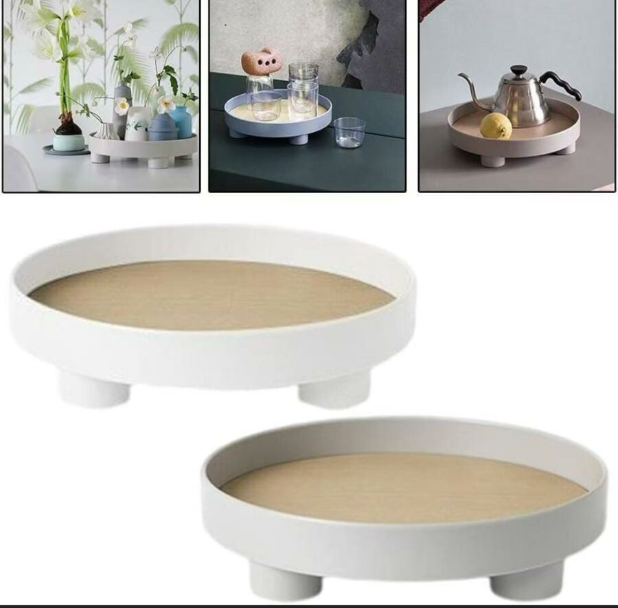 Round vanity tray