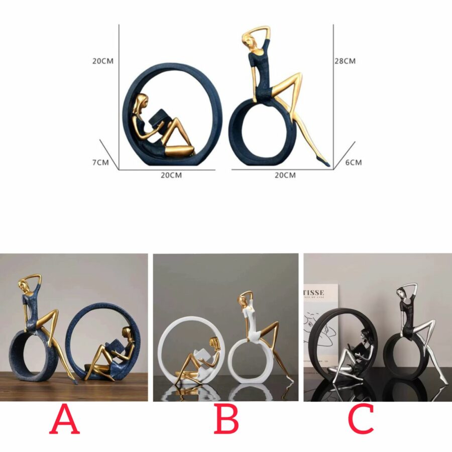 Elegant resin lady statue