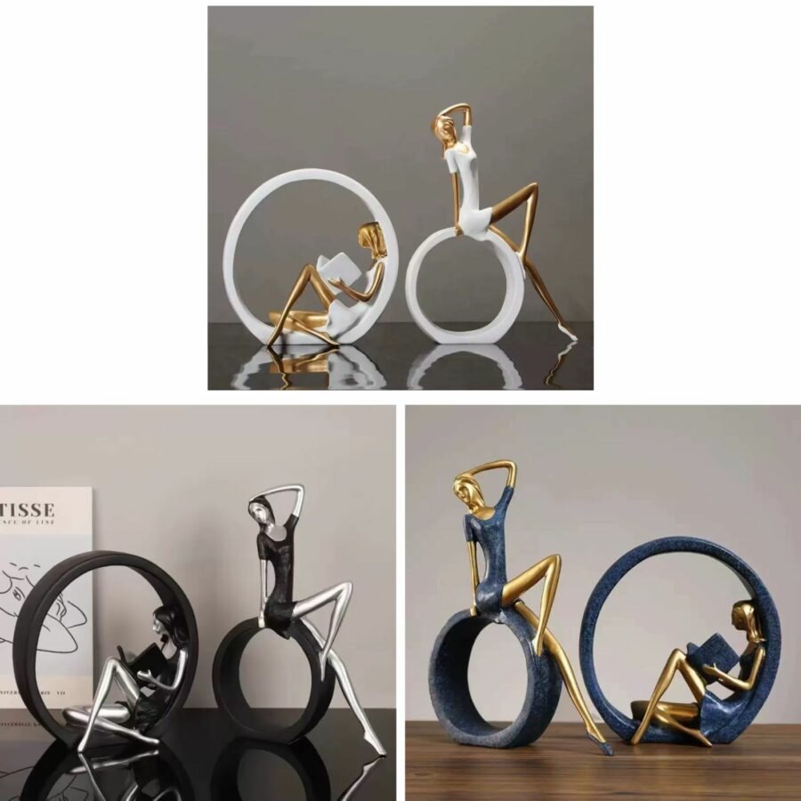 Elegant resin lady statue