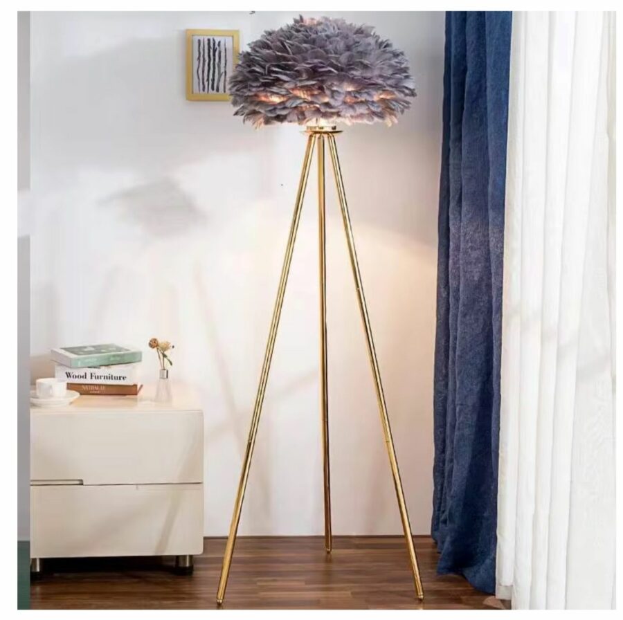 Modern feather floor lamp