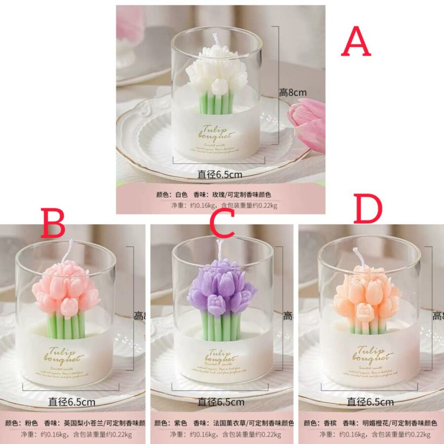 Tulip shape scented candle