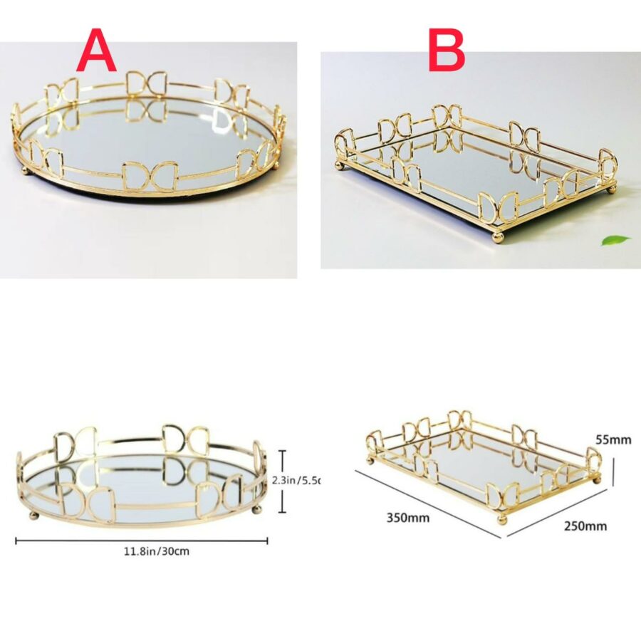 Gold mirror tray