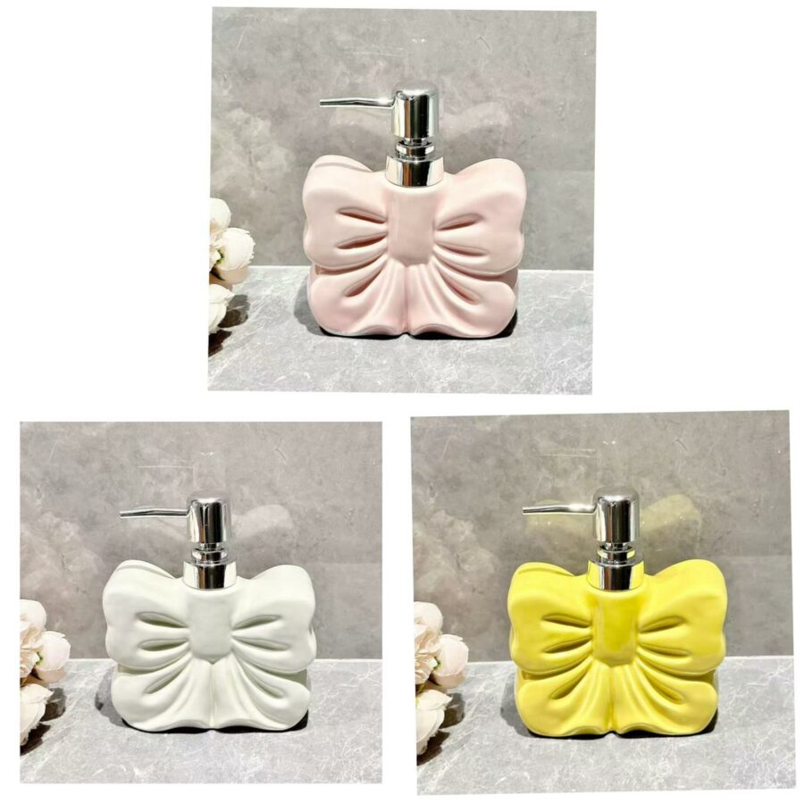 Bow ceramic soap dispenser