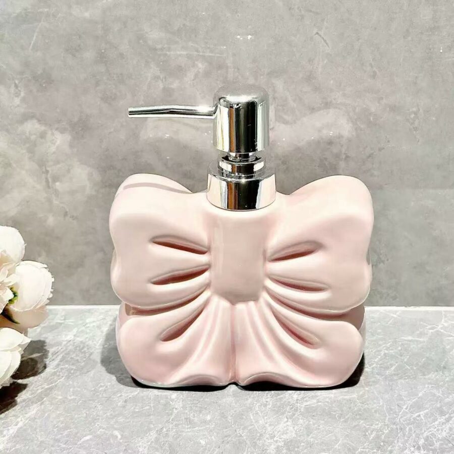Bow ceramic soap dispenser