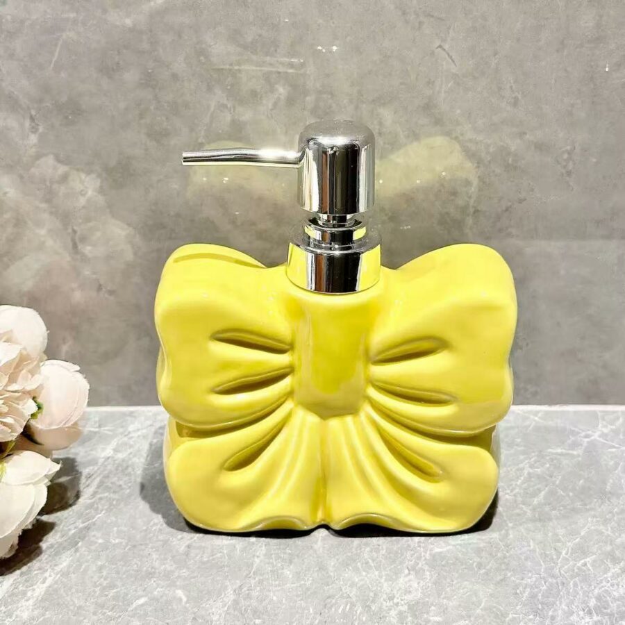 Bow ceramic soap dispenser