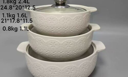 3pc Ceramic serving bowl