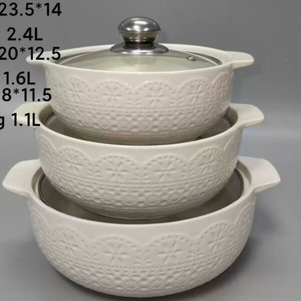 3pc Ceramic serving bowl