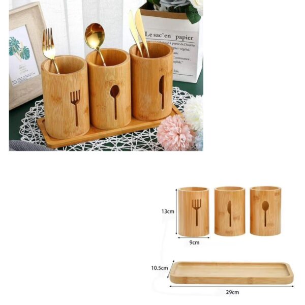 Bamboo cutlery  holder