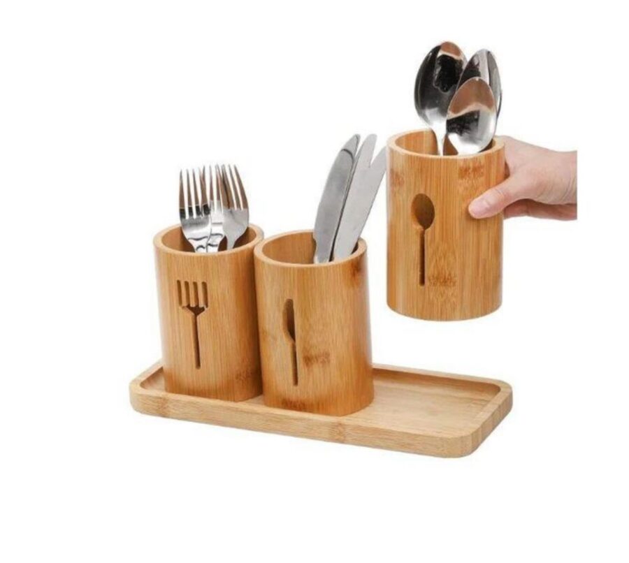 Bamboo cutlery  holder
