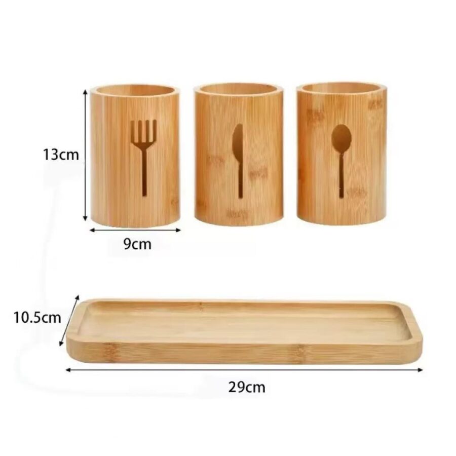 Bamboo cutlery  holder