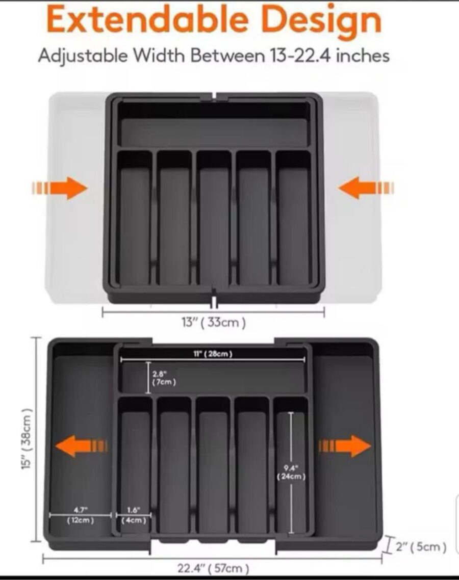 Expandable Plastic Cutlery Organizer