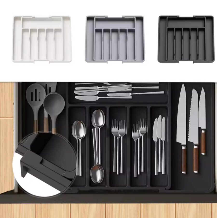 Expandable Plastic Cutlery Organizer