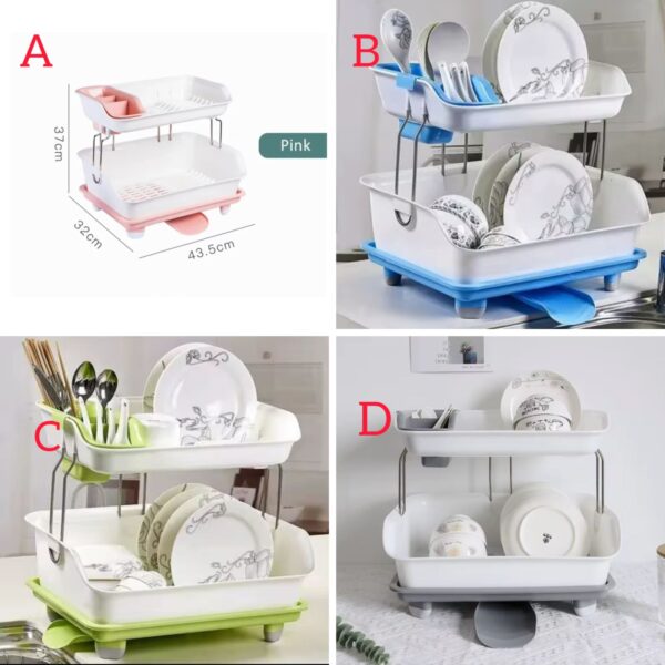 2 tier plastic dish rack