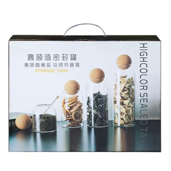 4pc glass jars with cork lids