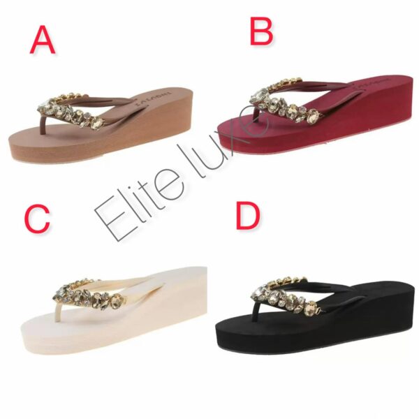 Rhinestone wedge sandal