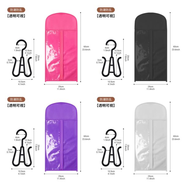 Wig storage bags with hangers
