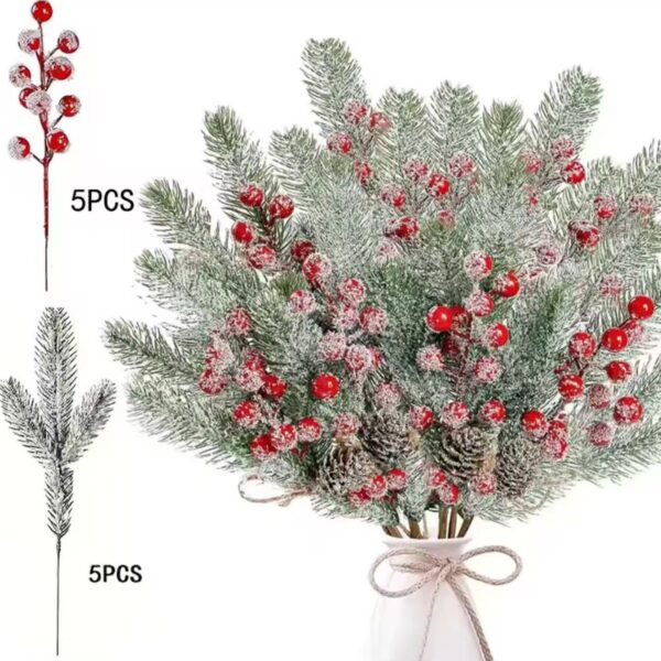 Christmas snowy pine branches