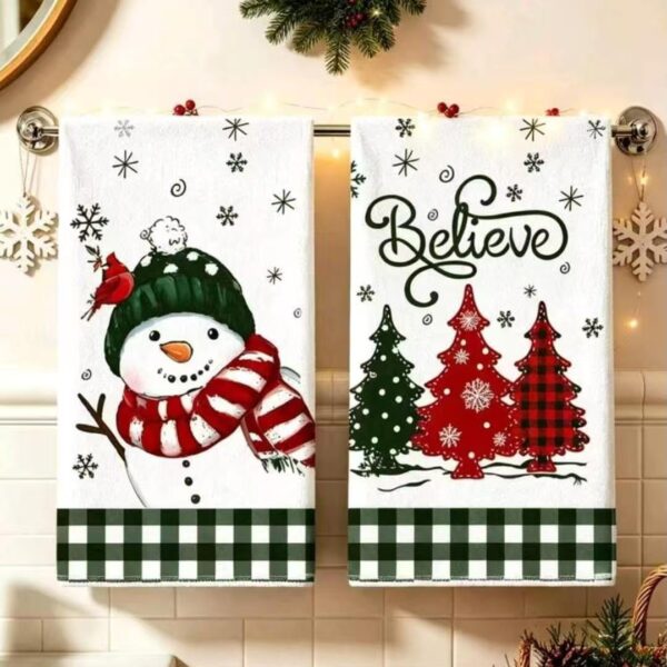 2pc set Christmas themed hand towel