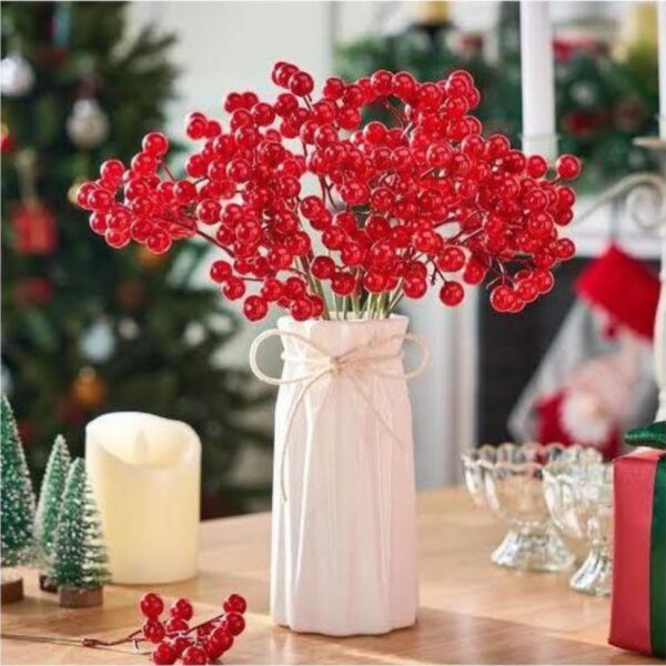 Artificial red berries stems