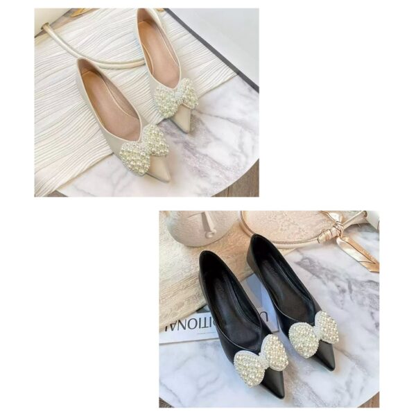 Pearl Bow doll shoes