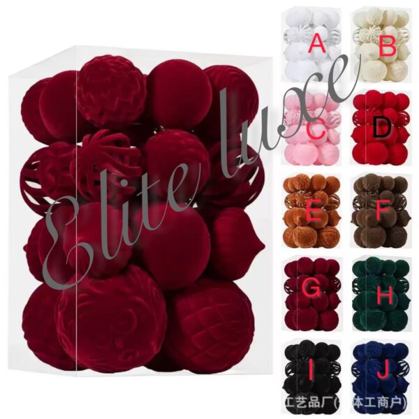 30pc Velvet Christmas balls